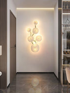 Wall Lamp | Lotus Ceramic Petals & Gold Metal