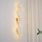 Wall Lamp | Lotus Ceramic Petals & Gold Metal