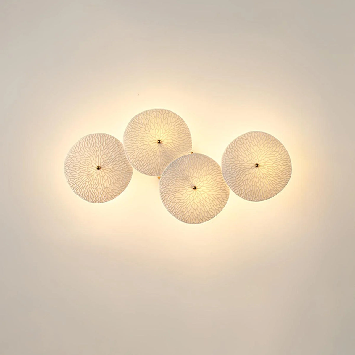 Wall Lamp | Lotus Ceramic Petals & Gold Metal