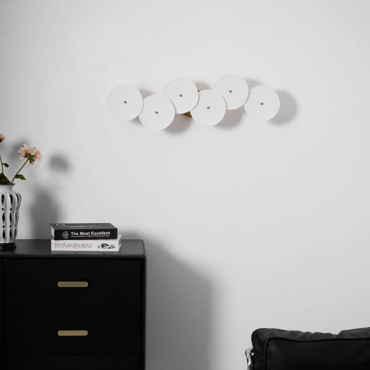 Wall Lamp | Lotus Ceramic Petals & Gold Metal