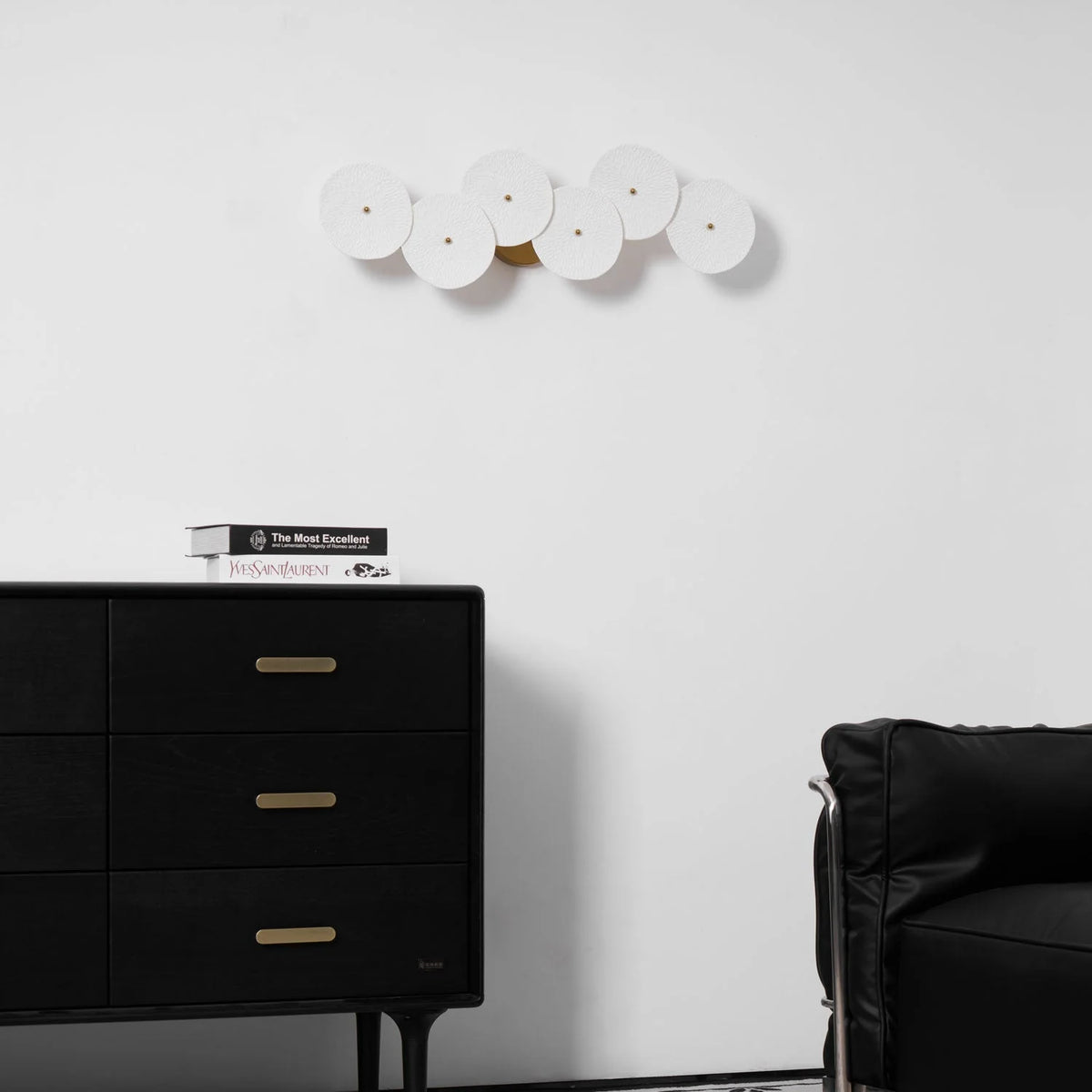 Wall Lamp | Lotus Ceramic Petals & Gold Metal