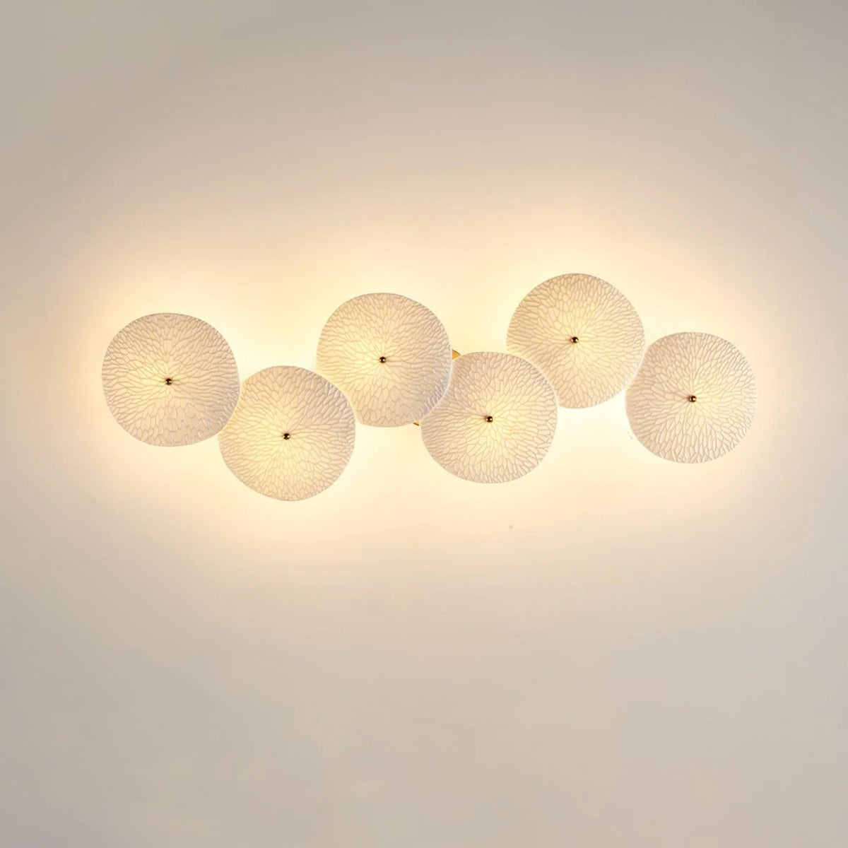Wall Lamp | Lotus Ceramic Petals & Gold Metal