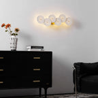Wall Lamp | Lotus Ceramic Petals & Gold Metal