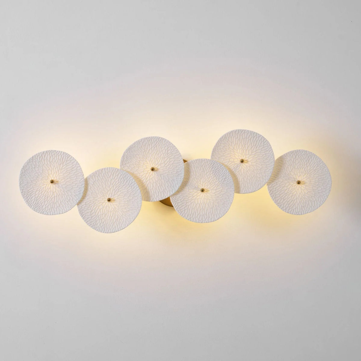 Wall Lamp | Lotus Ceramic Petals & Gold Metal