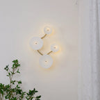 Wall Lamp | Lotus Ceramic Petals & Gold Metal
