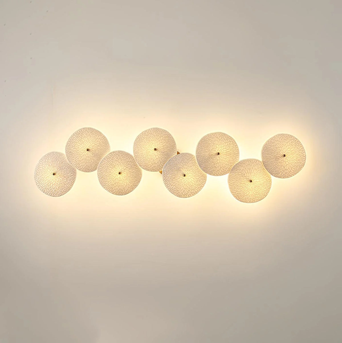 Wall Lamp | Lotus Ceramic Petals & Gold Metal