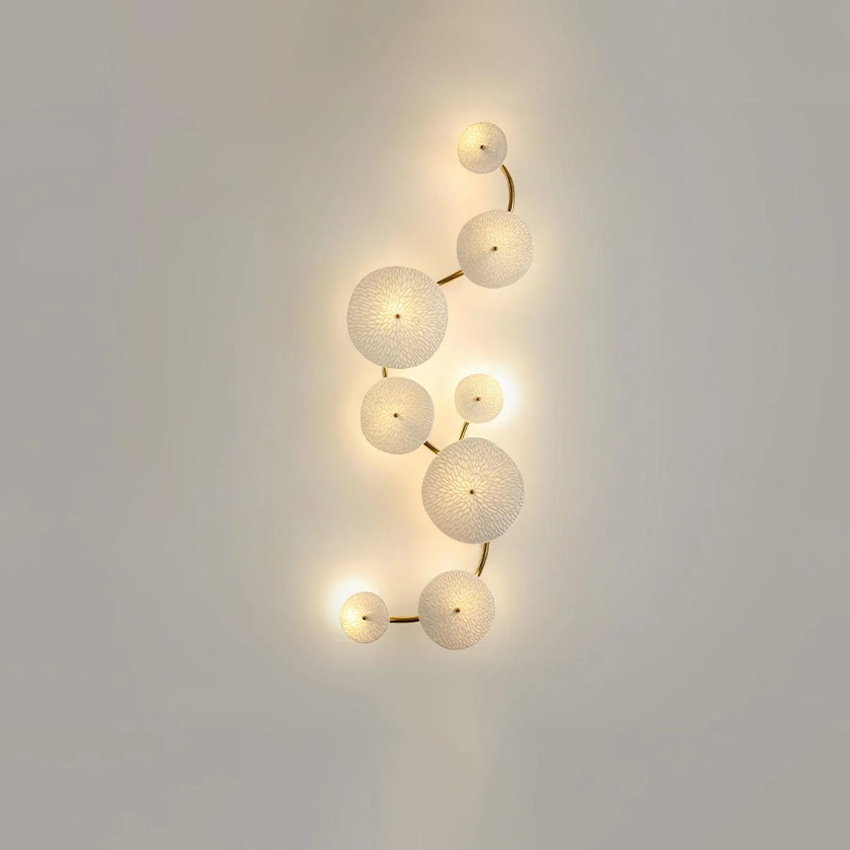 Wall Lamp | Lotus Ceramic Petals & Gold Metal