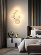 Wall Lamp | Lotus Ceramic Petals & Gold Metal