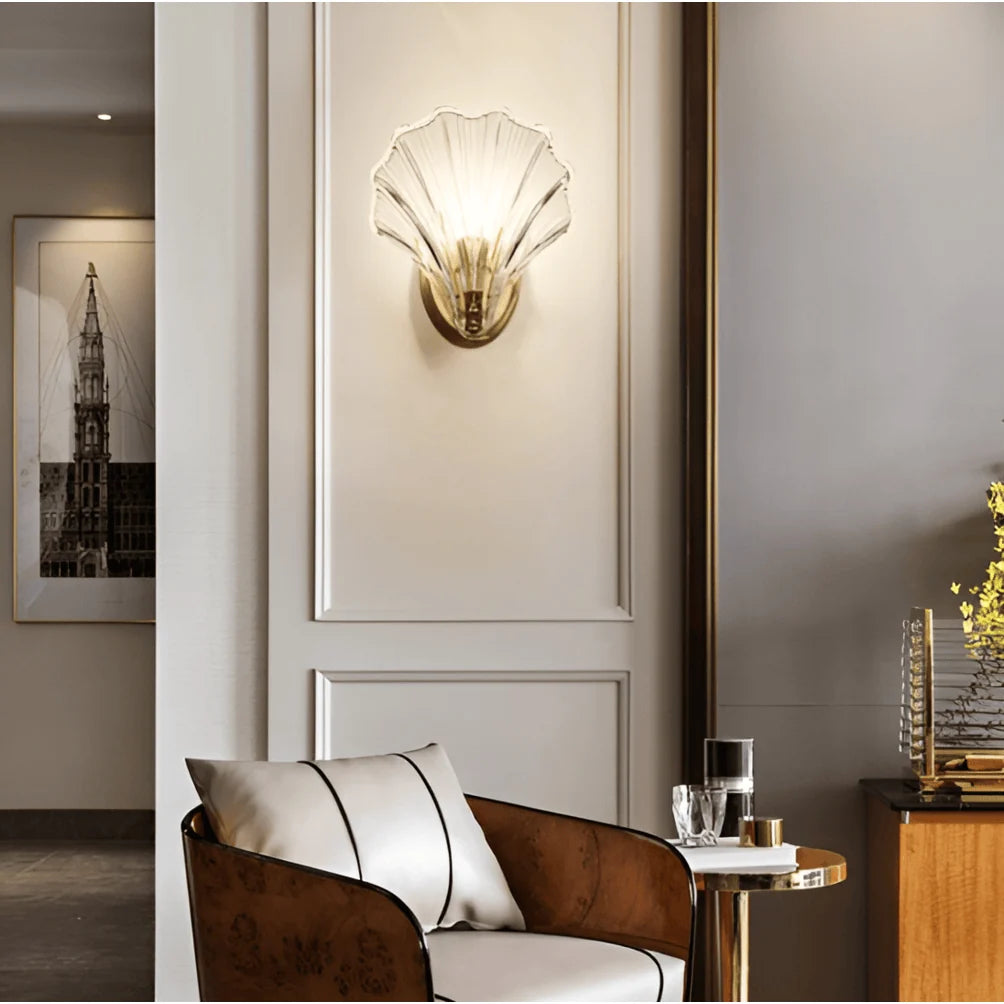 Wall Lamp | Minimalist Glass Shade & Button Switch | 20 cm Diameter