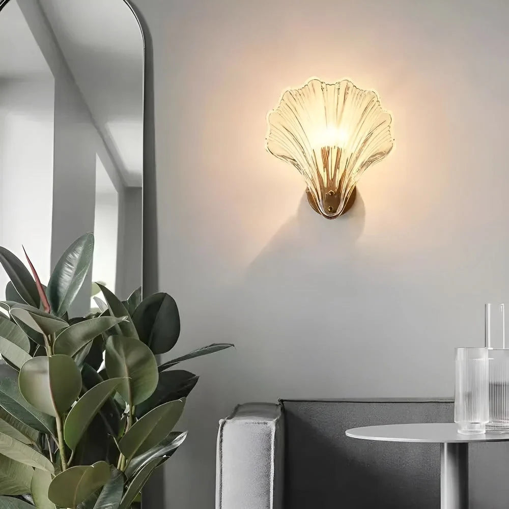 Wall Lamp | Minimalist Glass Shade & Button Switch | 20 cm Diameter