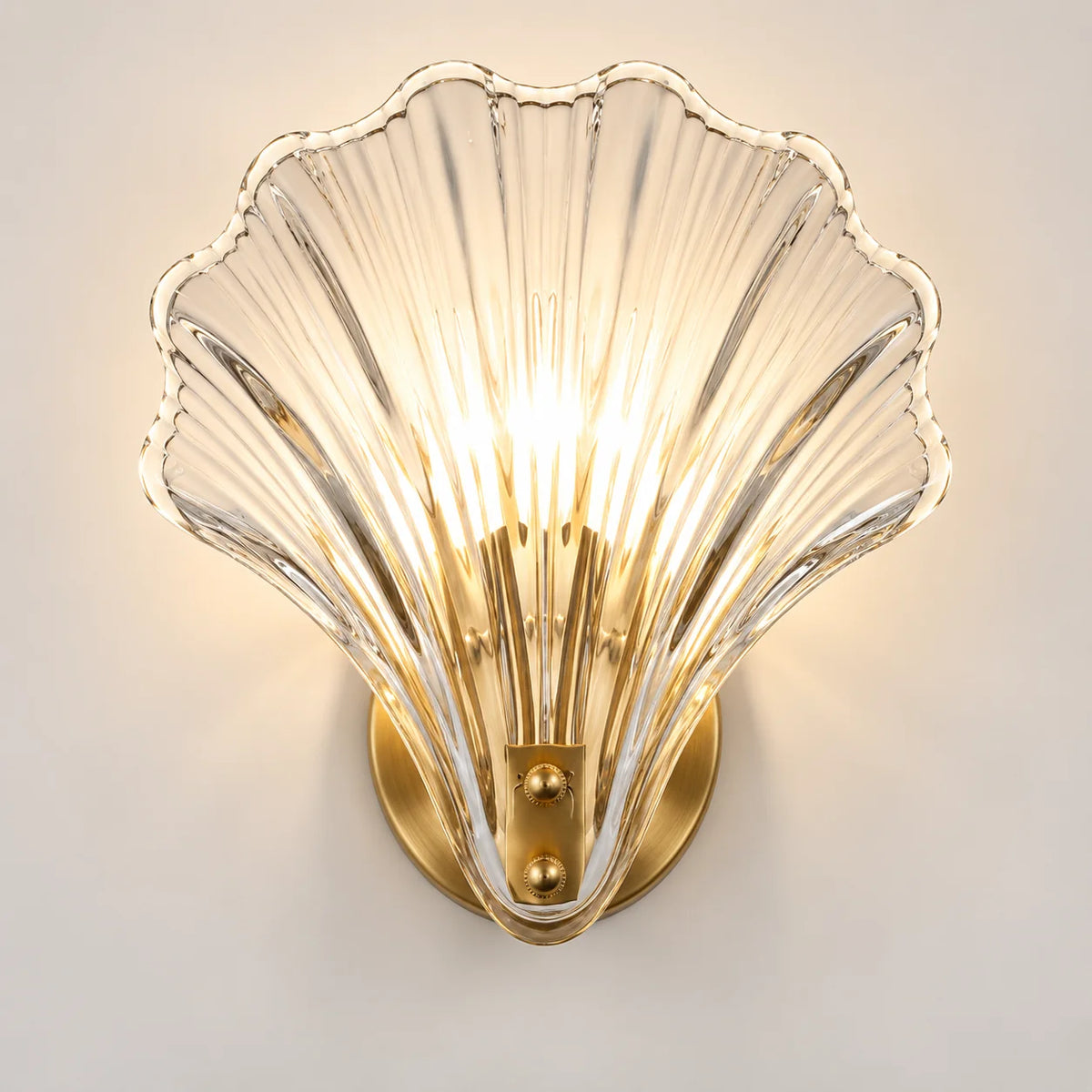 Wall Lamp | Minimalist Glass Shade & Button Switch | 20 cm Diameter