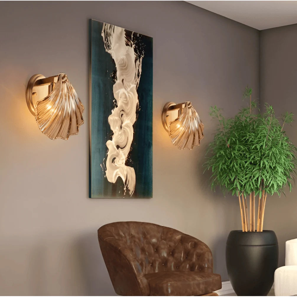 Wall Lamp | Minimalist Glass Shade & Button Switch | 20 cm Diameter