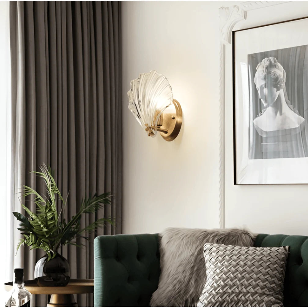 Wall Lamp | Minimalist Glass Shade & Button Switch | 20 cm Diameter