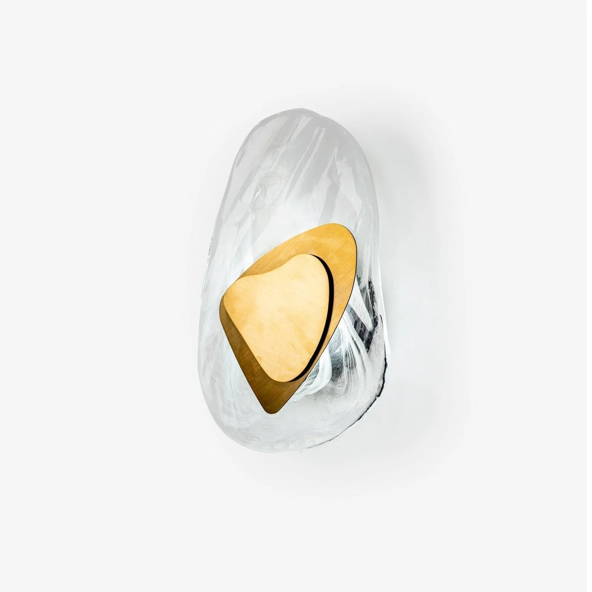 Wall Lamp | Sculpted Glass Swirl & Matte Black Accent | LED Bulb Included