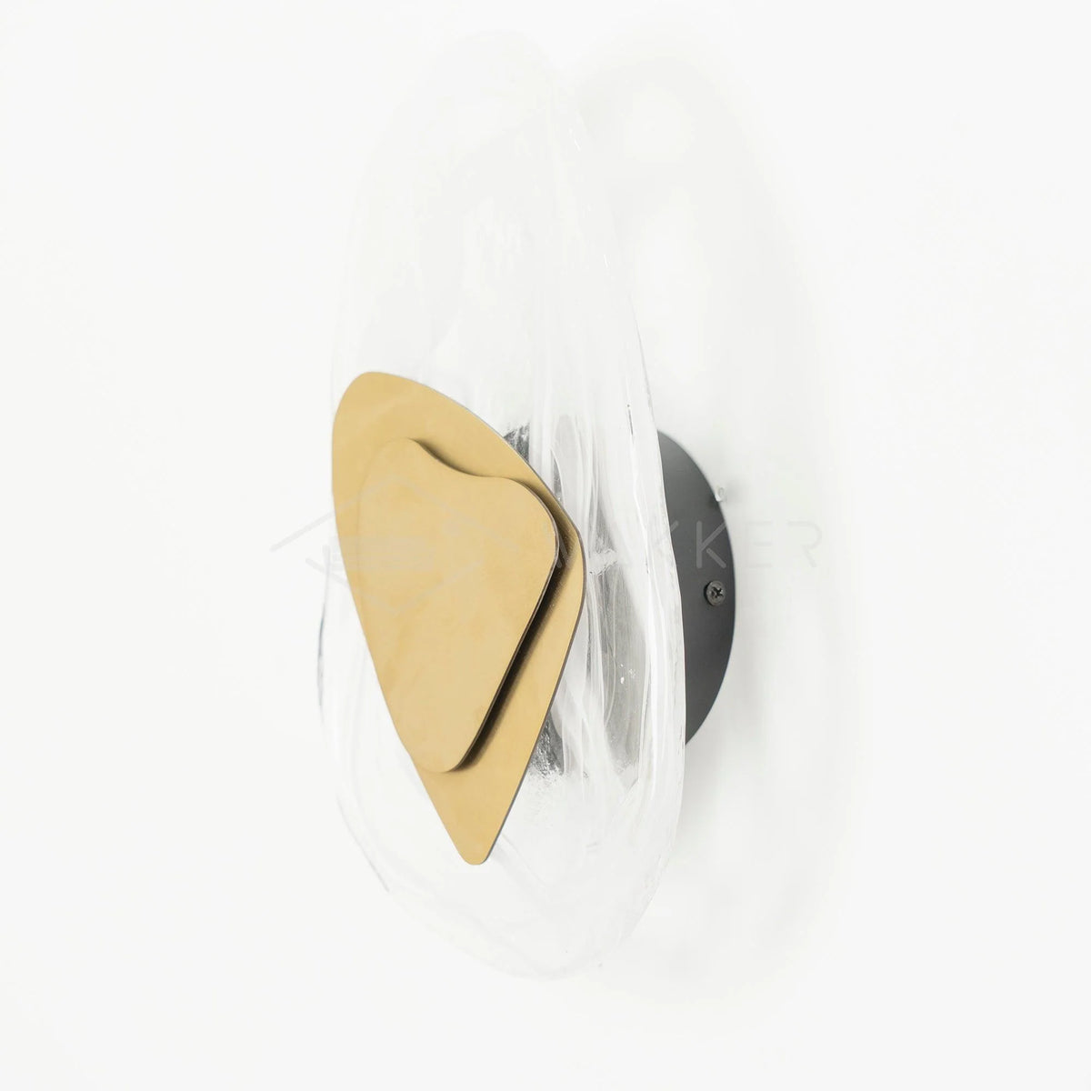 Wall Lamp | Sculpted Glass Swirl & Matte Black Accent | LED Bulb Included
