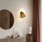 Wall Lamp | Sculpted Glass Swirl & Matte Black Accent | LED Bulb Included
