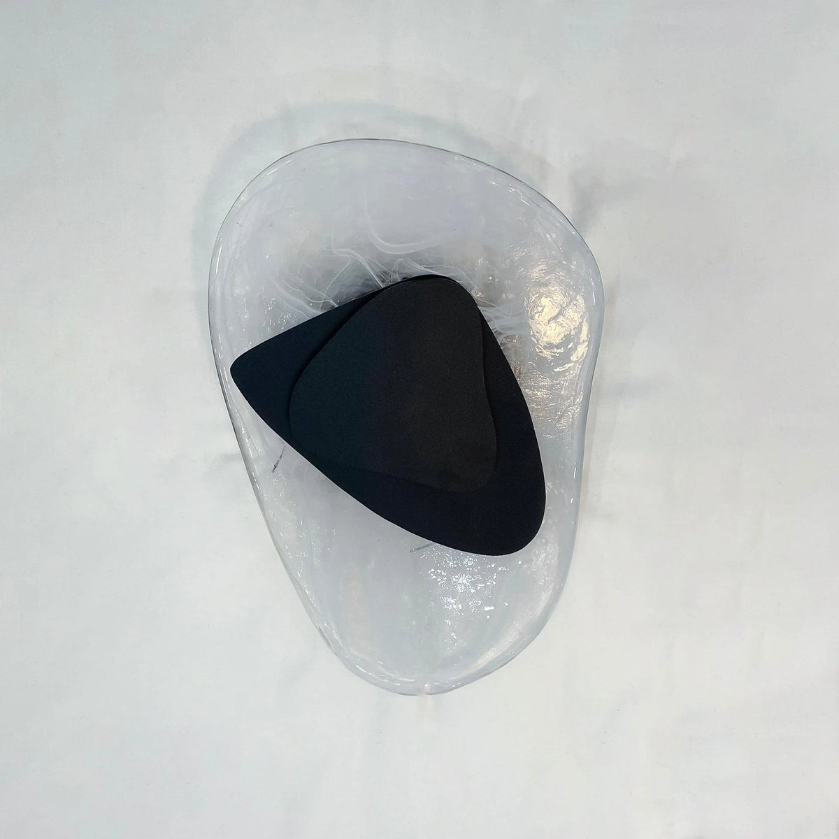 Wall Lamp | Sculpted Glass Swirl & Matte Black Accent | LED Bulb Included