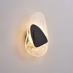 Wall Lamp | Sculpted Glass Swirl & Matte Black Accent | LED Bulb Included