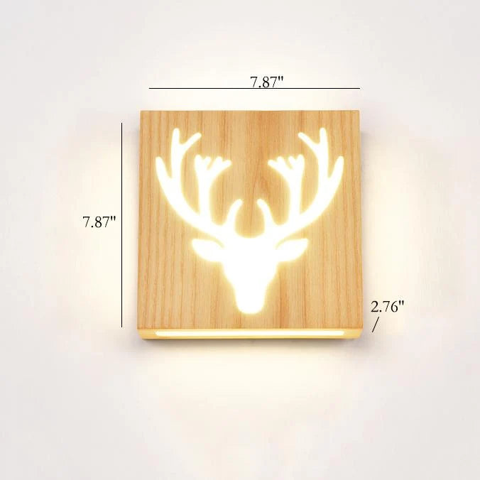Wall Lamp | Solid Wood & Energy-Saving LED | Plug-In