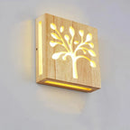 Wall Lamp | Solid Wood & Energy-Saving LED | Plug-In