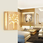 Wall Lamp | Solid Wood & Energy-Saving LED | Plug-In
