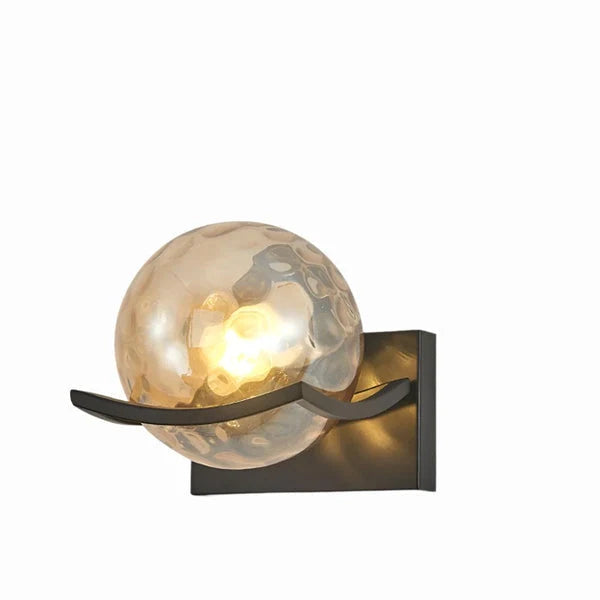 Wall Lamp | Textured Glass Globe & Energy-Efficient LED