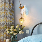 Wall Lamp | Unicorn Pony Design | Resin & Crystal Shade
