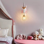Wall Lamp | Unicorn Pony Design | Resin & Crystal Shade