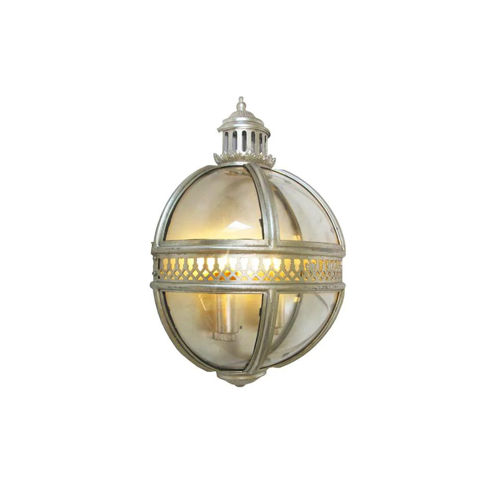 Wall Lamp | Vintage Glass Shade & Iron Frame | 30.5 x 46 cm