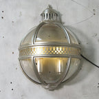 Wall Lamp | Vintage Glass Shade & Iron Frame | 30.5 x 46 cm