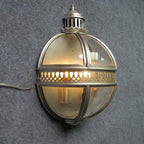 Wall Lamp | Vintage Glass Shade & Iron Frame | 30.5 x 46 cm