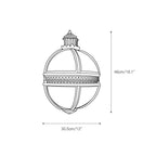 Wall Lamp | Vintage Glass Shade & Iron Frame | 30.5 x 46 cm