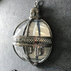 Wall Lamp | Vintage Glass Shade & Iron Frame | 30.5 x 46 cm
