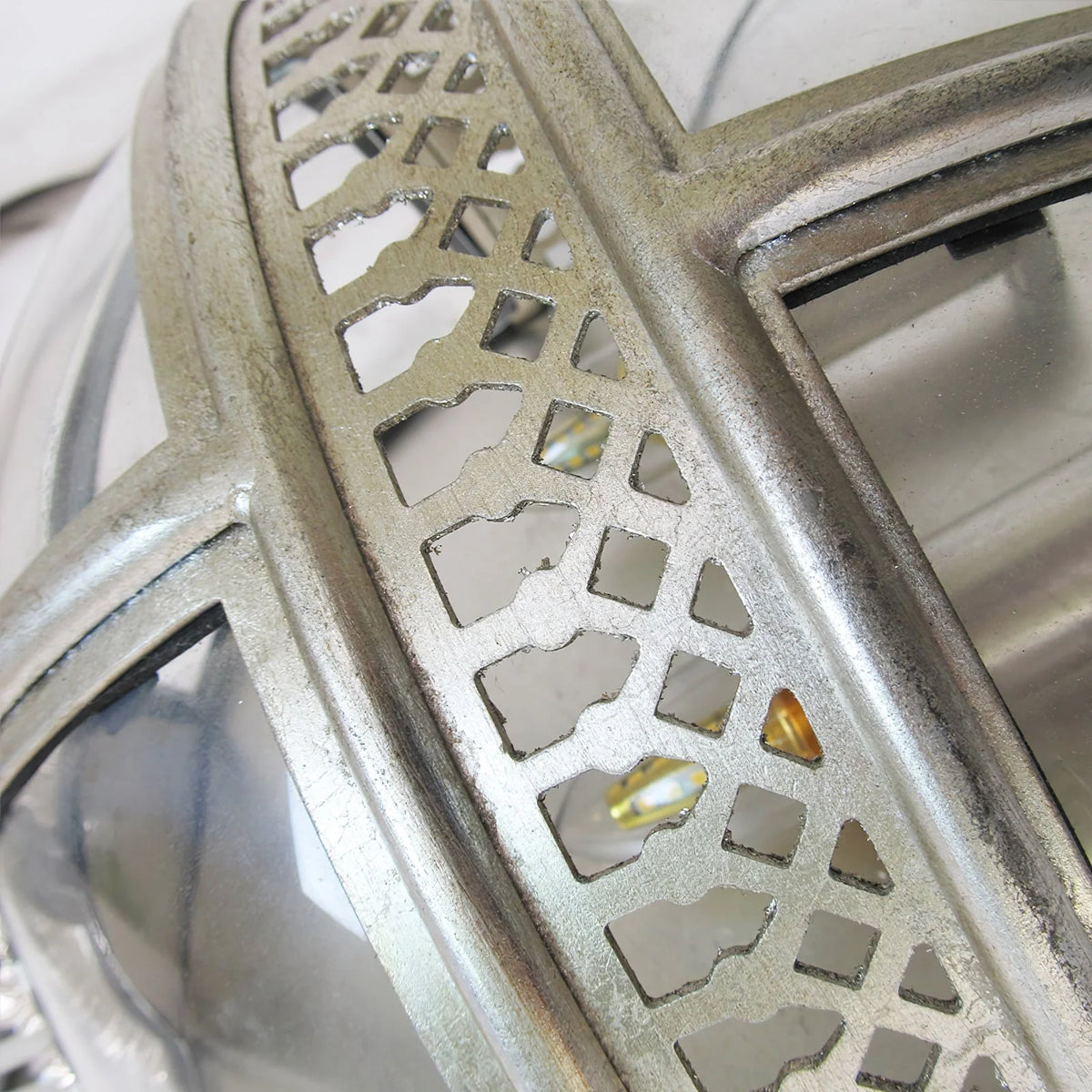 Wall Lamp | Vintage Glass Shade & Iron Frame | 30.5 x 46 cm