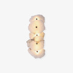 Wall Lamp | Flower-Shaped Alabaster Shade | Metal Base & LED
