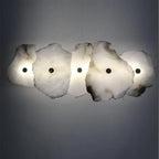 Wall Lamp | Flower-Shaped Alabaster Shade | Metal Base & LED