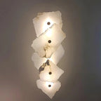 Wall Lamp | Flower-Shaped Alabaster Shade | Metal Base & LED