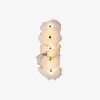 Wall Lamp | Flower-Shaped Alabaster Shade | Metal Base & LED