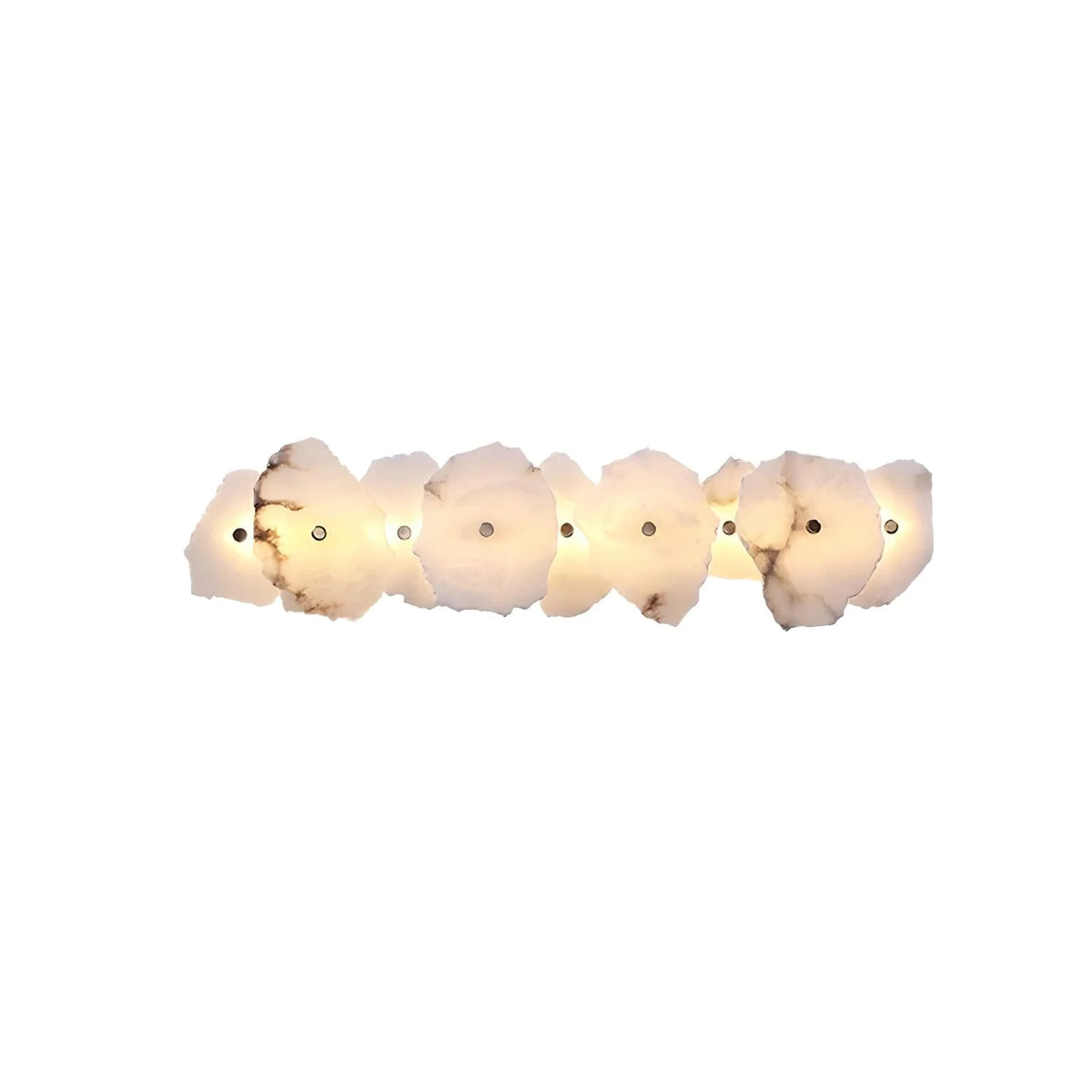 Wall Lamp | Flower-Shaped Alabaster Shade | Metal Base & LED