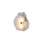 Wall Lamp | Flower-Shaped Alabaster Shade | Metal Base & LED