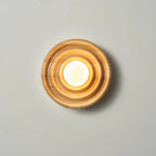 Wall Lamp | Ripple Ash Wood Body & Glass Globe | 28 cm