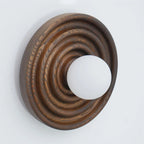 Wall Lamp | Ripple Ash Wood Body & Glass Globe | 28 cm