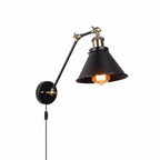 Wall Lamp | Retro Metal Cone Shade | Adjustable Swing Arm