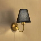 Wall Lamp | Nordic Cone Fabric Shade | Galvanized Metal Arm