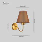 Wall Lamp | Nordic Cone Fabric Shade | Galvanized Metal Arm