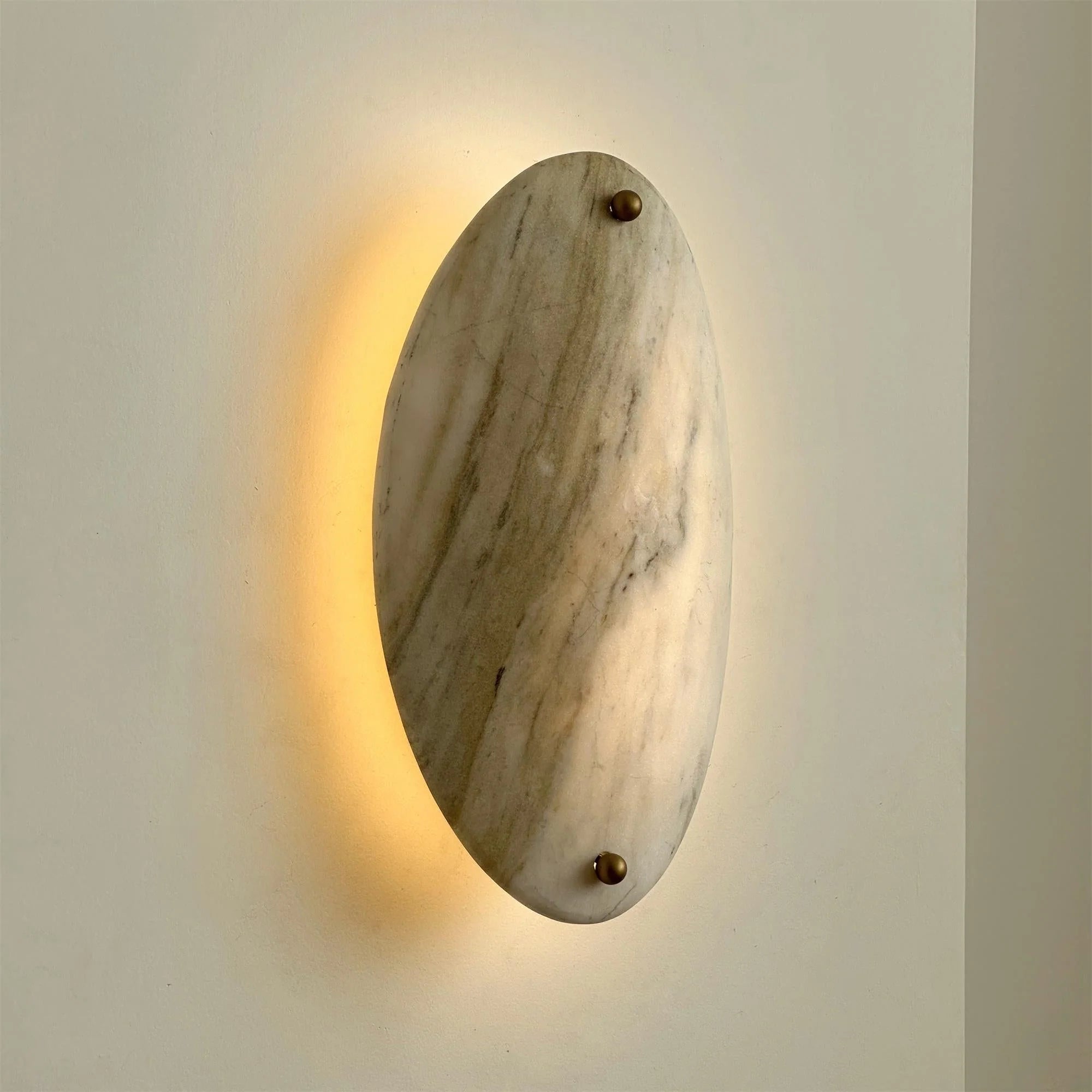 Wall Lamp | Minimalist Marble Shade | Metal Body & Integrated LED