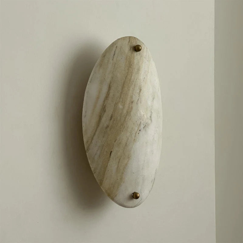 Wall Lamp | Minimalist Marble Shade | Metal Body & Integrated LED
