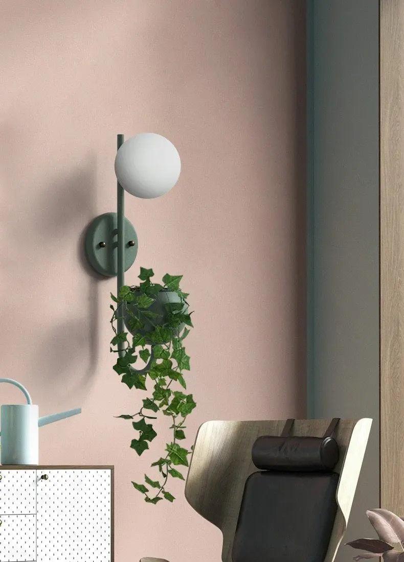Wall Lamp With Planter | Scandinavian Minimalist & Warm Ambient Light