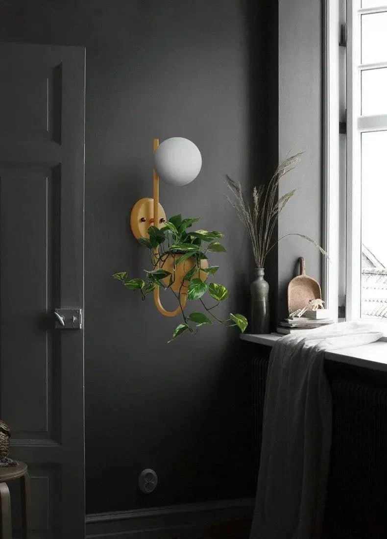Wall Lamp With Planter | Scandinavian Minimalist & Warm Ambient Light