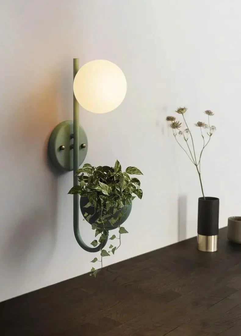 Wall Lamp With Planter | Scandinavian Minimalist & Warm Ambient Light